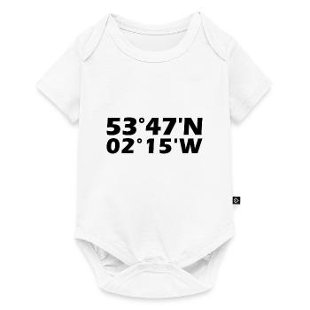 Burnley Koordinaten - Baby Premium Kurzarmbody - Weiß - Vorne