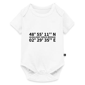 Aulnay-sous-Bois Koordinaten - Baby Premium Kurzarmbody - Weiß - Vorne