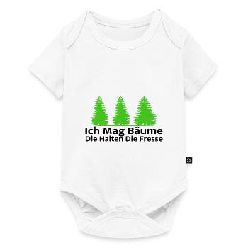 Ich Mag Bäume Die Halten Die Fresse - Waldliebe - Baby Premium Kurzarmbody - Weiß - Vorne