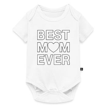 Best Mom Ever Heart Design to Color - Baby Premium short-sleeve bodysuit - white - Front