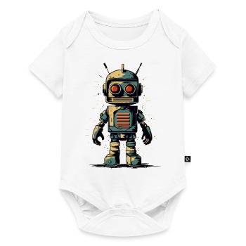 Robot de style rétro - Body à manches courtes Premium Bébé - blanc - Devant