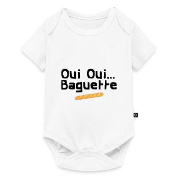 Oui Oui Baguette Expression Français Humour - Body à manches courtes Premium Bébé - blanc - Devant