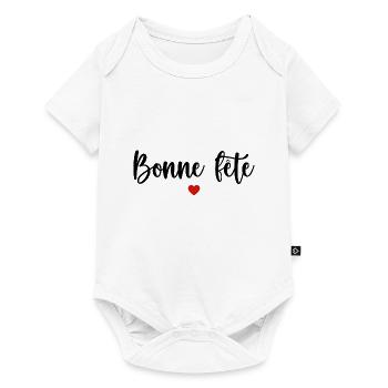 Bonne fête. Joyeuse fête - Body à manches courtes Premium Bébé - blanc - Devant
