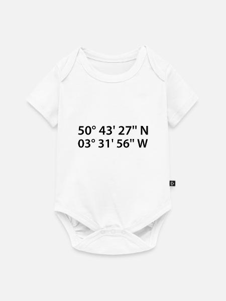 Exeter Koordinaten - Baby Premium Kurzarmbody - Weiß