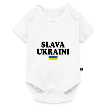 Slava ukraini - Body à manches courtes Premium Bébé - blanc - Devant