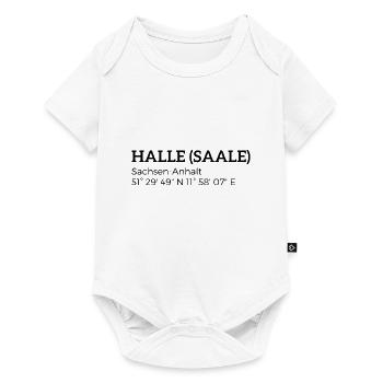 Halle (Saale) Saxony-Anhalt coordinates - Baby Premium short-sleeve bodysuit - white - Front