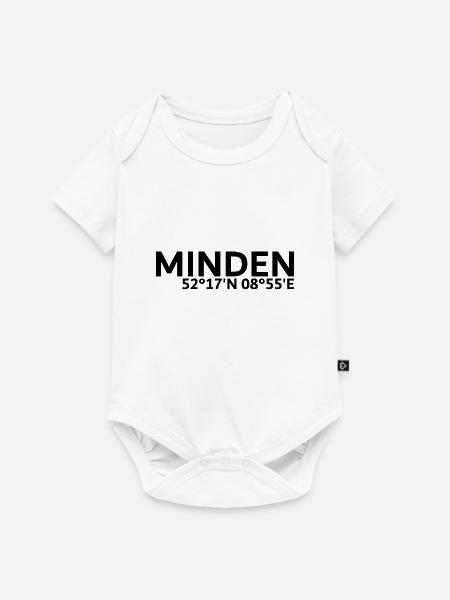 Minden Koordinaten - Baby Premium Kurzarmbody - Weiß