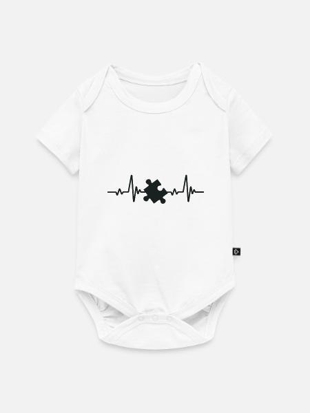 Puzzle | Herzschlag - Baby Premium Kurzarmbody - Weiß