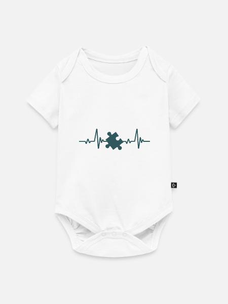 Puzzle | Herzschlag - Baby Premium Kurzarmbody - Weiß