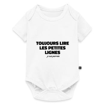 Toujours Lire Les Petites Lignes | Je Suis Parrain - Body à manches courtes Premium Bébé - blanc - Devant