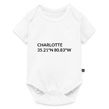 Coordonnées de Charlotte, Caroline du Nord, États-Unis - Body à manches courtes Premium Bébé - blanc - Devant