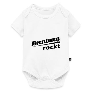 Bernburg rockt - Textdesign mit Stadtnamen - Baby Premium Kurzarmbody - Weiß - Vorne