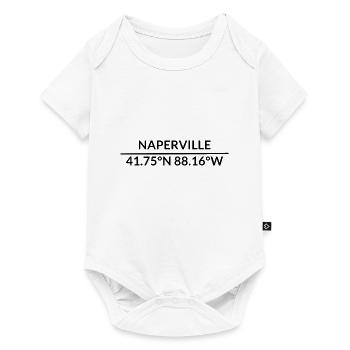 Naperville, Illinois, United States Coordinates - Baby Premium short-sleeve bodysuit - white - Front