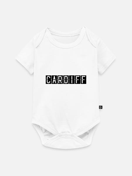 Cardiff Flughafentafel - Baby Premium Kurzarmbody - Weiß