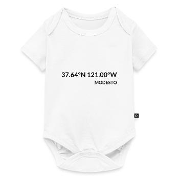 Modesto California USA Koordinaten - Baby Premium Kurzarmbody - Weiß - Vorne