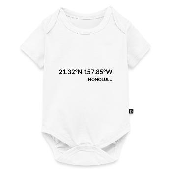 Honolulu, Hawaii, USA Coordinates - Baby Premium short-sleeve bodysuit - white - Front