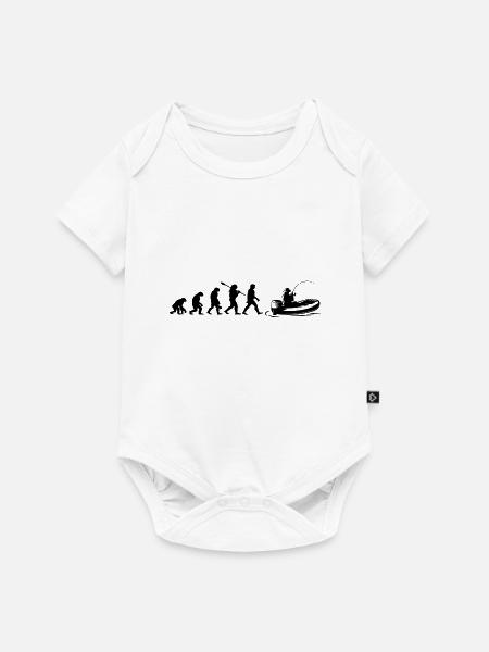 Evolution Fischerboot | Fischer Geschenk - Baby Premium Kurzarmbody - Weiß