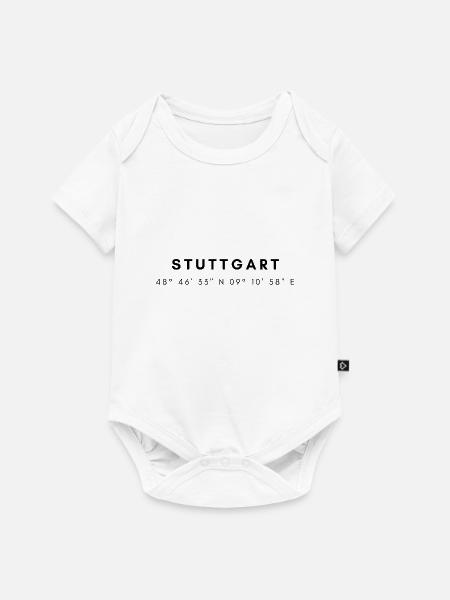 Stuttgart Koordinaten - Baby Premium Kurzarmbody - Weiß