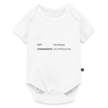 Des Moines Iowa USA coordinates - Baby Premium short-sleeve bodysuit - white - Front