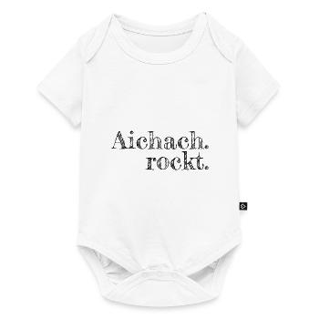 Aichach rockt - Textdesign mit Stadtnamen - Baby Premium Kurzarmbody - Weiß - Vorne