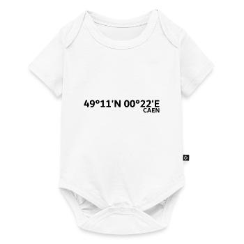 Caen Koordinaten - Baby Premium Kurzarmbody - Weiß - Vorne