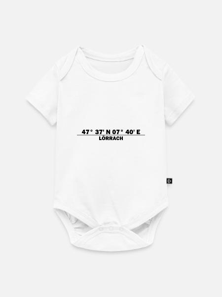 Lörrach Koordinaten - Baby Premium Kurzarmbody - Weiß