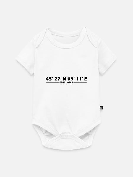 Mailand Koordinaten - Baby Premium Kurzarmbody - Weiß