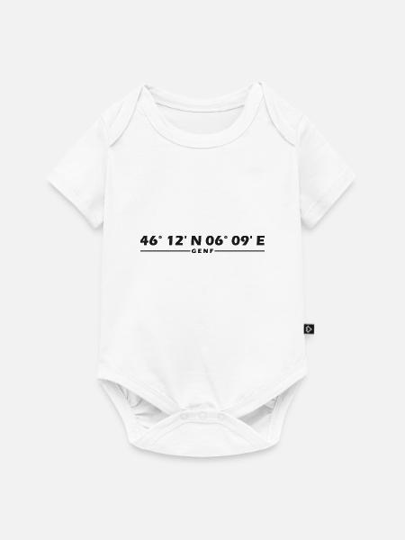 Genf Koordinaten - Baby Premium Kurzarmbody - Weiß