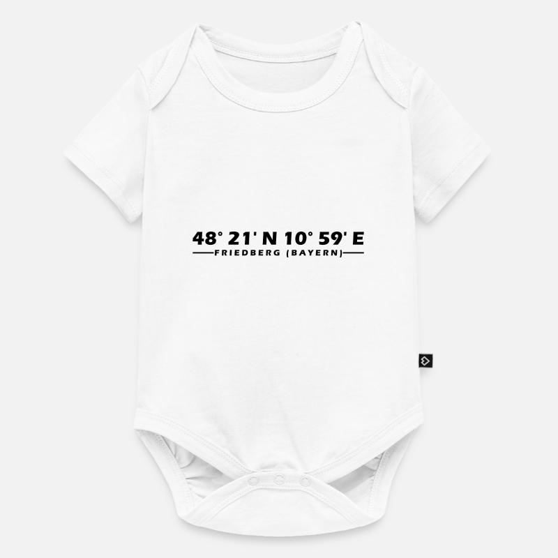 Coordonnées de Friedberg (Bavière) - Body à manches courtes Premium Bébé - blanc