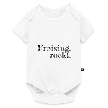 Freising rockt - Textdesign mit Stadtnamen - Baby Premium Kurzarmbody - Weiß - Vorne