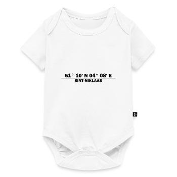 Sint-Niklaas Koordinaten - Baby Premium Kurzarmbody - Weiß - Vorne