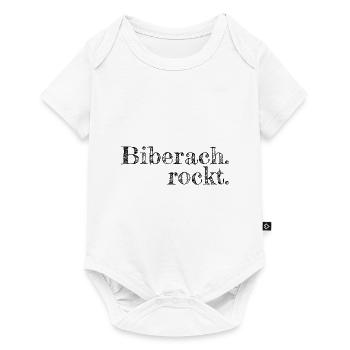 Biberach rockt - Textdesign mit Stadtnamen - Baby Premium Kurzarmbody - Weiß - Vorne