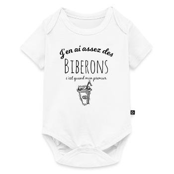 j'en ai assez des biberons c'est quand mon goblet - Body à manches courtes Premium Bébé - blanc - Devant