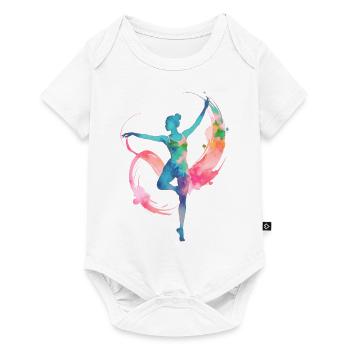 woman, gymnast, rsg, gymnastics, illustration, watercolor - Baby Premium short-sleeve bodysuit - white - Front