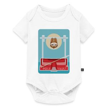Faultier Leichtathletik Stabhochsprung - Baby Premium Kurzarmbody - Weiß - Vorne