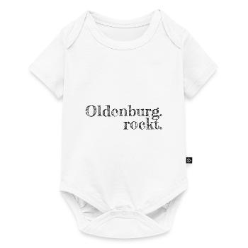 Oldenburg rockt - Textdesign mit Stadtnamen - Baby Premium Kurzarmbody - Weiß - Vorne