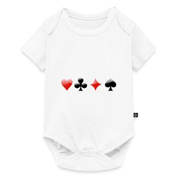 Heart of clubs diamond spades poker card game - Baby Premium short-sleeve bodysuit - white - Front