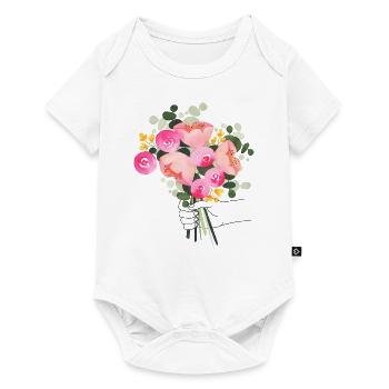 Bouquet dans la main - Body à manches courtes Premium Bébé - blanc - Devant