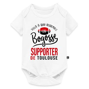 rugby supporter bogosse toulouse rugby humour - Body à manches courtes Premium Bébé - blanc - Devant