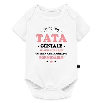 Une tata géniale et une marraine formidable - Body à manches courtes Premium Bébé - blanc - Devant