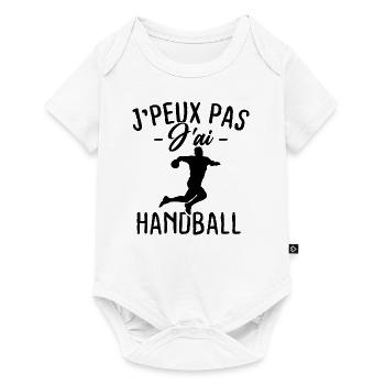 Je peux pas j'ai Handball - Body à manches courtes Premium Bébé - blanc - Devant