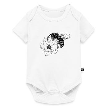 Abeille et fleur - Body à manches courtes Premium Bébé - blanc - Devant