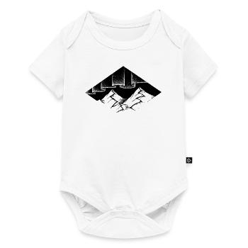 Montagnes et lumières polaires - Body à manches courtes Premium Bébé - blanc - Devant