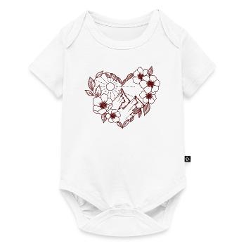 Les montagnes dans le coeur de fleurs - Body à manches courtes Premium Bébé - blanc - Devant