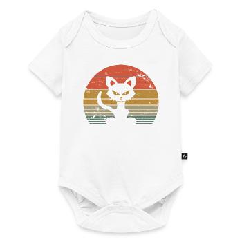 Cute Cat Retro Silhouette Cat Lover & Owner Gift - Baby Premium short-sleeve bodysuit - white - Front
