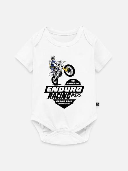 Enduro Offroad - Baby Premium Kurzarmbody - Weiß
