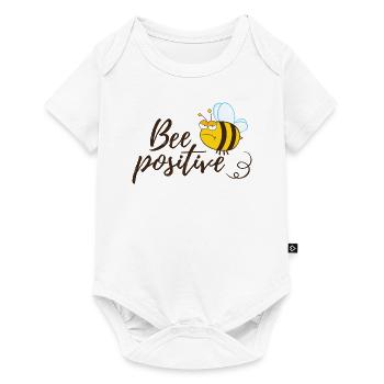 Drôle d’abeille disant abeille positive - Body à manches courtes Premium Bébé - blanc - Devant