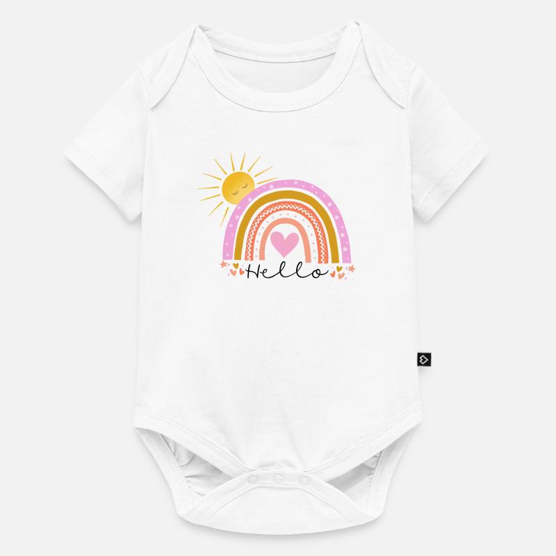Regenbogen - Baby Premium Kurzarmbody - Weiß