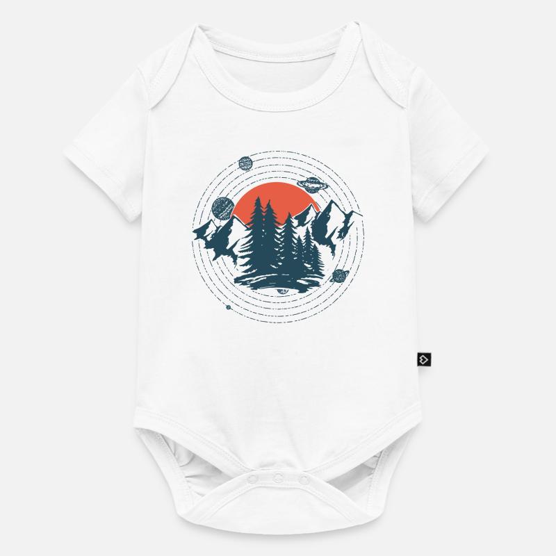 Graphique Planètes et montagnes - Body à manches courtes Premium Bébé - blanc