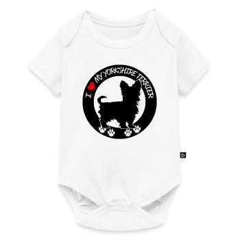 Yorkshire Dog Funny Graphic - Baby Premium short-sleeve bodysuit - white - Front